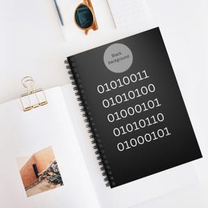CUSTOM NAME in BINARY Code Journal, computer science personalized gift, -