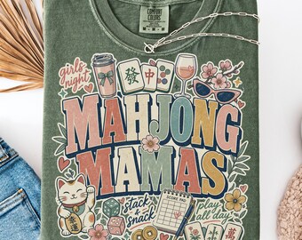 Mahjong Mamas Shirt, Funny Mahjong Mom Tee, Girls Night Mahjong Shirt, Mahjong Lover Gift, Cute Mahjong Graphic Tee, Game Night Shirt