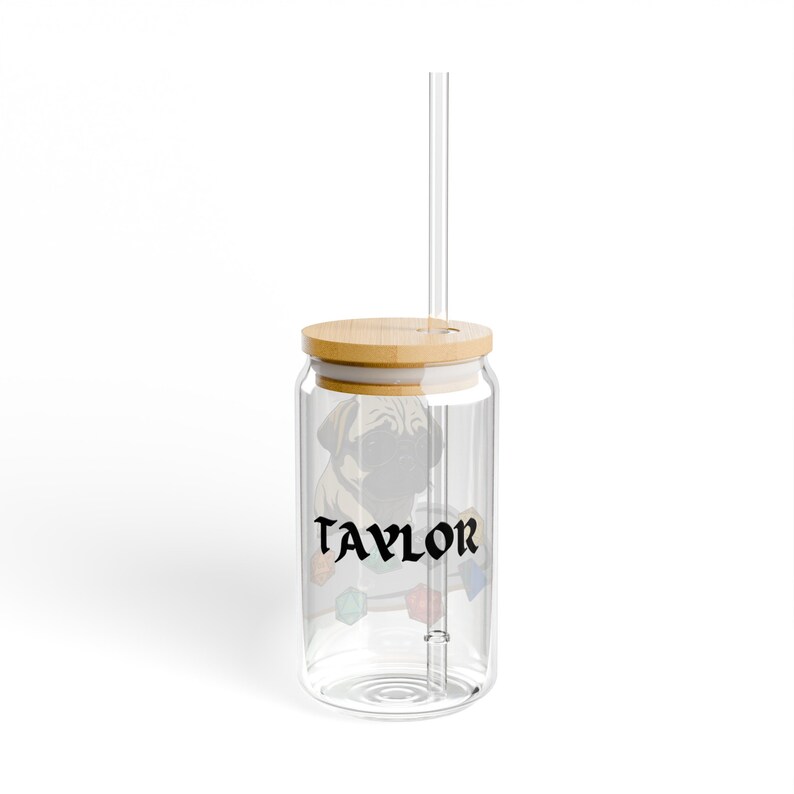 DND PUG custom name sipper glass, DND gift, role play mug, critical role gift, gift for her, gift for him, gamer gift, personalized gift image 8