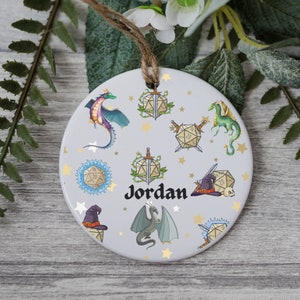 DUNGEONS and DRAGONS Custom ornament, DND gamer ornament, dungeons and dragons gift, critical role, rpg Christmas gift,gaming dice Christmas