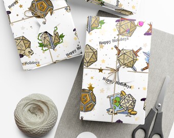 DND custom Wrapping Paper, dungeons and dragons Wrap, rpg gift wrap, dnd Christmas Wrap, Custom name DND Gift Wrap, dungeon master giftwrap