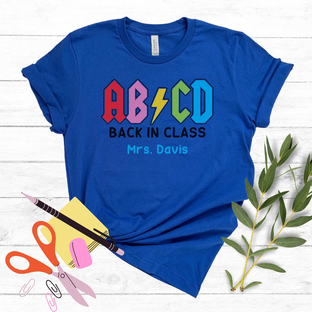 AC DC Style ABCD Back to School Shirt, Kindergarten Teacher Shirt ...