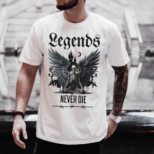 LEGENDS NEVER DIE vintage comfort colours shirt, Castle Core shirt, gothic t shirt, Retro Medieval Y2k Tshirt, Dreamy Abstract Art, Dragon