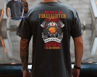 RETIRED FIRE FIGHTER t shirt,Fire fighter shirt,Retired Fireman gift,Gift for retired Fireman,Comfort colour fireman shirt,father&#39;s day gift