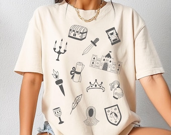 MEDIEVAL DOODLE ART, medieval Shirt, Booktok Merch Shirt, Book Lover Gift, Born To Read, Gothic Bookish Shirt