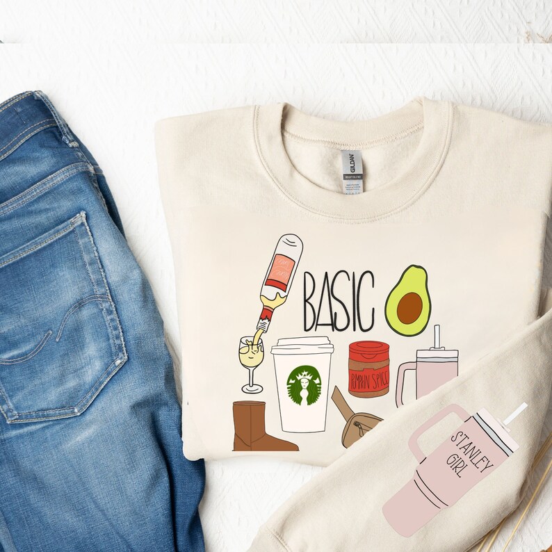 BASIC GIRL Sweatshirt, Uggs, Stanley Cup, Wine, Starbucks, Belt Bag ...