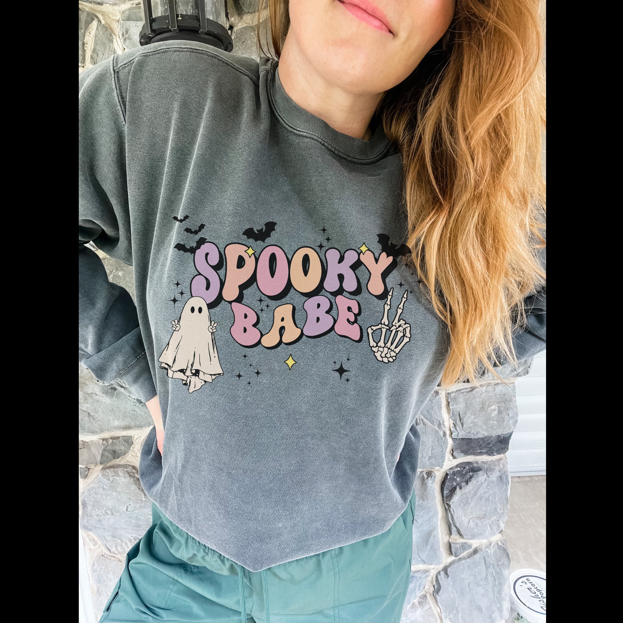 Discover SPOOKY BABE t shirt,  colours retro halloween shirt, halloween t shirt, skeleton hands shirt, retro ghost,  colours t shirt t