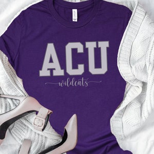 T-shirt Abilene Wildcats College, ACU WILDCATS, t-shirt universitaire, t-shirt universitaire personnalisé, t-shirt universitaire Abilene personnalisé, t-shirts personnalisés ACU
