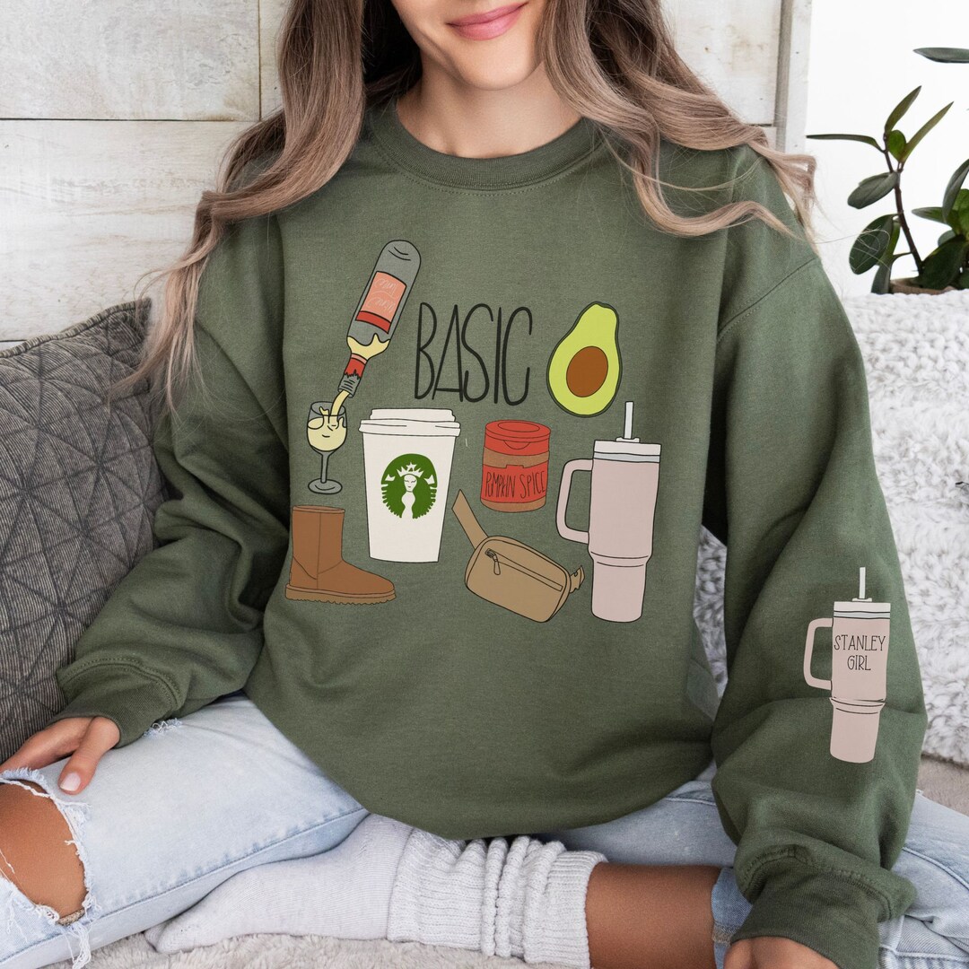 BASIC GIRL Sweatshirt, Uggs, Stanley Cup, Wine, Starbucks, Belt Bag ...