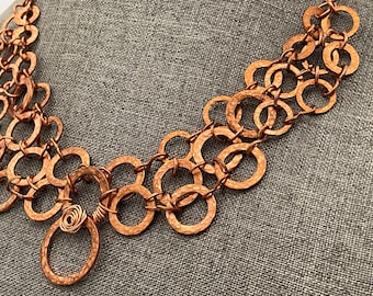 Texture Copper statement necklace