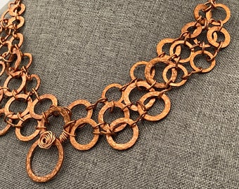 Texture Copper statement necklace