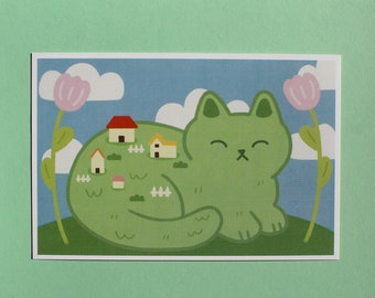 Cat Village Print