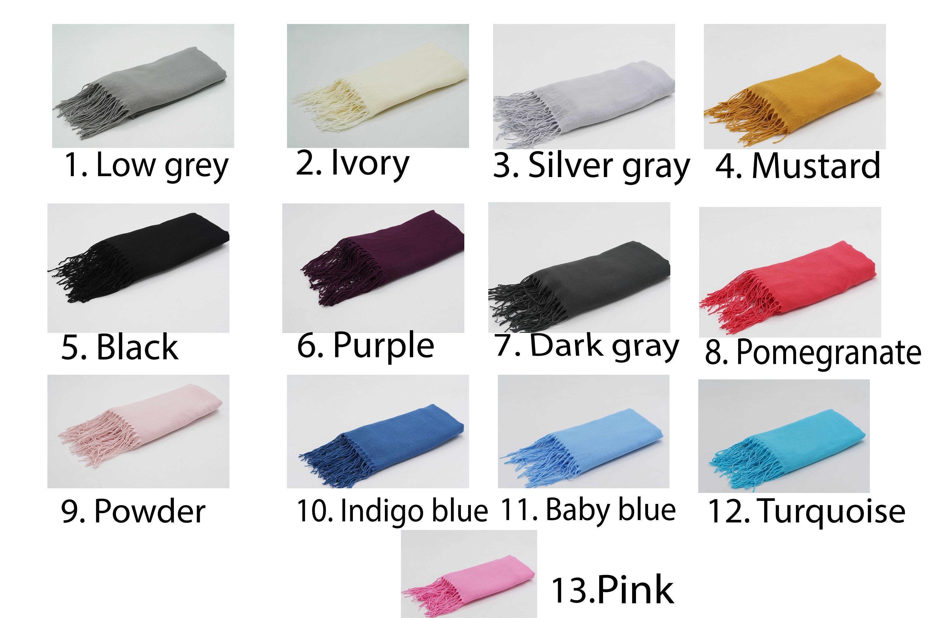 20 Pcs Pashmina Shawl, Bridesmaid Pashminas, Wedding Gift Ideas