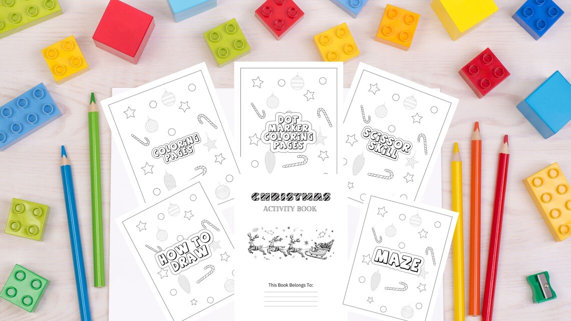 Printable Christmas Activity Book Holiday Activity Book for - Etsy