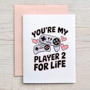 Prison Wife Card / You&#39;re my player 2 for life / Long Distance Relationship Card / Love Card / Valentine&#39;s Day Card (A2 card)
