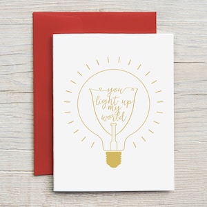 Prison Wife Card / You light up my world / Long Distance Relationship Card / Love Card / Prison Friendly Card (A2 card)