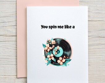 Prison Wife Card "You spin me like a record"/ Long Distance Relationship Card / Love Card / Prison Friendly Card (A2 card)