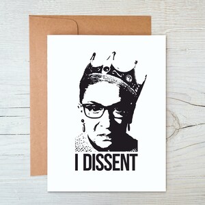 I dissent / RBG / Prison Wife Card / Long Distance Relationship Card / Love Card / Funny Card / Prison Friendly Card (A2 card)