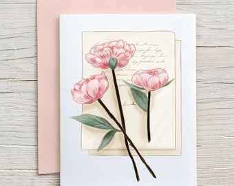 Prison Wife Card / Pink Flower Letter / Long Distance Relationship Card / Love Card / Prison Friendly Card (A2 card)