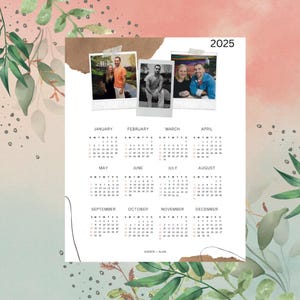 Calendario personalizado de esposas de prisión 2025 / Imprimible / Papelería de prisión / San Valentín / Pareja / Descarga digital instantánea / Tamaño carta A4 de EE. UU.