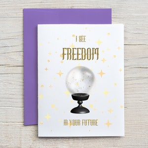 Tarjeta familiar de esposa de prisión / Veo libertad en su futuro / Tarjeta de aliento de apoyo / Tarjeta de relación a larga distancia (tarjeta A2)
