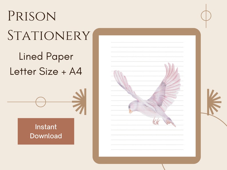 Bird 01 Printable Stationery Paper Prison Stationery Lined Paper ...