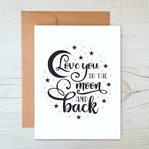 Haftfrauenkarte "Love you to the moon and back" / Fernbeziehungskarte / Liebeskarte / Haftfreundliche Karte (A2 Karte)
