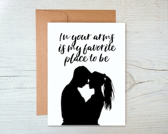 Prison Wife Card / In your arms is my favorite place to be / Long Distance Relationship Card / Love Card / Prison Friendly Card (A2 card)