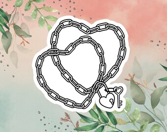 Prison Wives Heart-shaped Chain Sticker // Funny Sticker // Dark Humor // Decorative Sticker // Printed Stickers