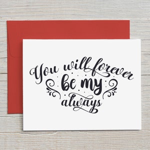 Prison Wife Card / You will forever be my always / Long Distance Relationship Card / Love Card / Prison Friendly Card (A2 card)