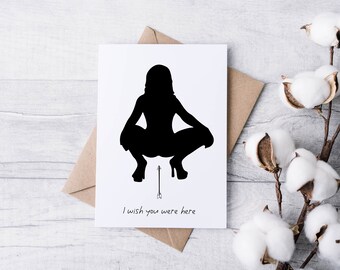Wish You Were Here 01/ Prison Wife Card / Long Distance Relationship Card / Love Card / Funny Naughty Card (A2 card)