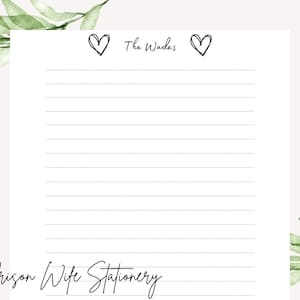 NOMBRE PERSONALIZADO / Papel personalizado / Cuaderno / Forro / Página de papelería de la esposa de la prisión