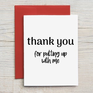 Prison Wife Card / Thank you for putting up with me / Long Distance Relationship Card / Love Card / Funny Card  / Couple Card (A2 card)