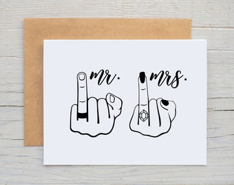 Mr & Mrs / Prison Wife Card / Long Distance Relationship Card / Love Card / Funny Card / Sassy Card (A2 card)