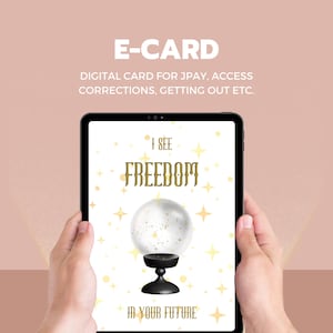 Cartão eletrônico digital "Vejo liberdade em seu futuro"/ Cartão de esposa de prisão / Cartão de relacionamento de longa distância / Cartão de amor / Prisão / Email de prisão / JPay