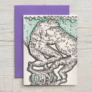 Card &quot;Hugging Frogs&quot; / Loving Frogs / Prison Wife Card / Long Distance Relationship Card / Love Card / Prison Friendly Card (A2 card)