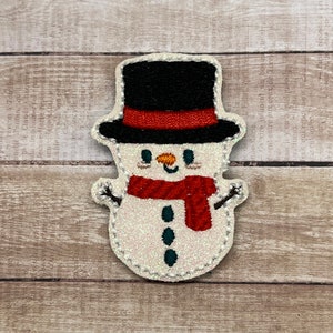 Winter snowman interchangeable badge reel feltie topper