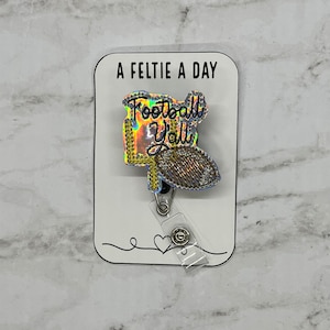 Football y’all interchangeable badge reel feltie topper