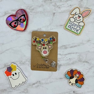 Holiday bundle of interchangeable badge reel feltie toppers