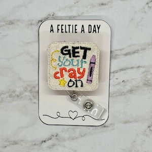 Get your Cray on interchangeable badge reel feltie topper
