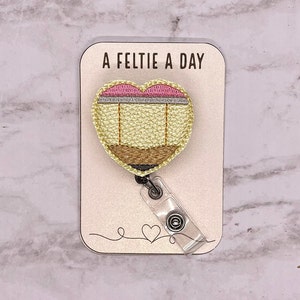 Pencil heart interchangeable badge reel feltie topper