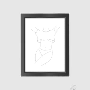 Woman, Line Art Print, Line Drawing
