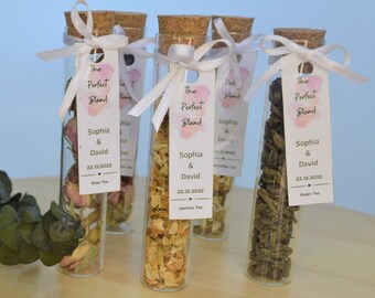 Wedding Tea favors, Bridal Shower Favor, Personalized Bulk gifts, Rustic wedding favor, Loose Leaf Tea Favor, Tea jars, Herbal Tea gifts