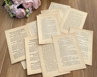 Vintage Antique Book Pages 50 Pages Junk Journal Scrapbooking Book Page Garland Book Page Confetti Crafting Supplies
