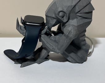 Metroid Inspired Chozo Statue Apple Watch Charger Display