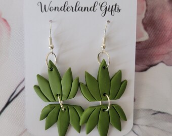 Cactus earrings/plant earrings/leaf jewellery/green leaves/leaf shaped fun novelty jewellery