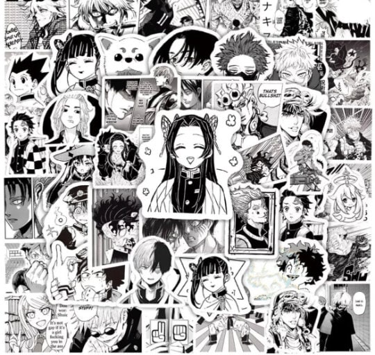 Anime Art Digital Print Manga Poster Aesthetic Black and White  Etsy