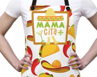 Mama Cita Cute Senorita Apron,  Funny Mexican Apron, Chef Apron, Cinco de Mayo, Mother's Day, delantal de señorita, Mexican Merch