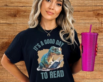Book Lover- Its A Good Day To T-Rex Comfort Colors Shirt, Librarian Reading Coach, Literacy Coach Shirt, Book Nerd, Librarian Shirt, T-Rex
