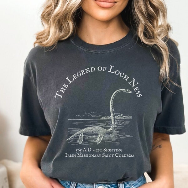 Comfort Colors Loch Ness Monster Shirt, Vintage Style LochNess T-Shirt, Lock Ness Scotland, Vintage Cryptid Shirt, Loch Ness Monster Gift